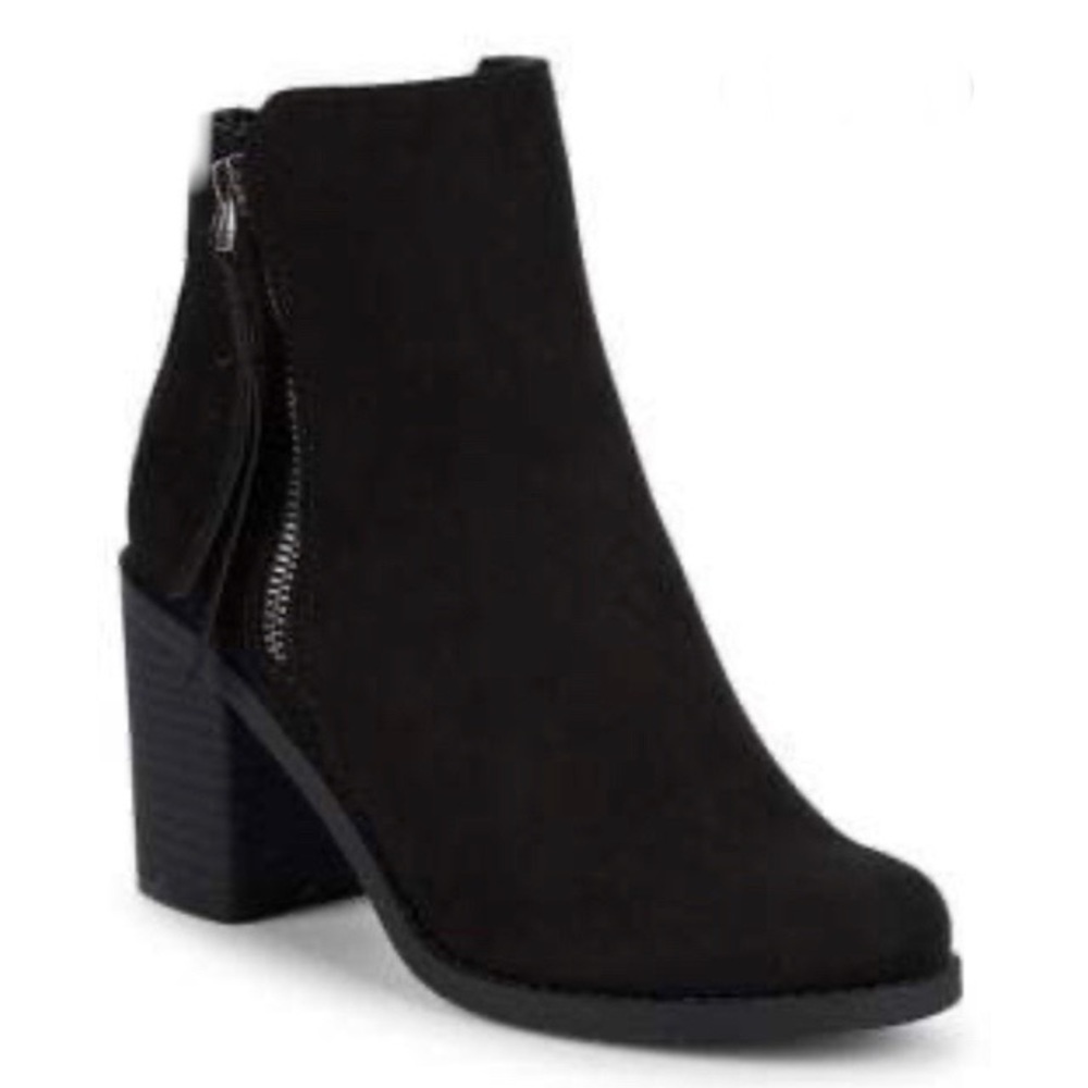 LORD & TAYLOR Lexie & Abbie Karina Zip Ankle Boots Black Booties